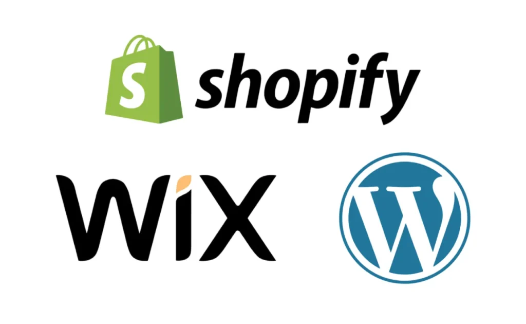 Wix, Shopify Webflow, & WordPress logos